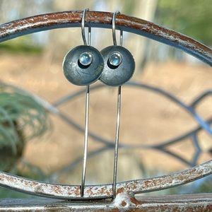 Natural Moonstone 925 Sterling Silver Long Hook Earrings